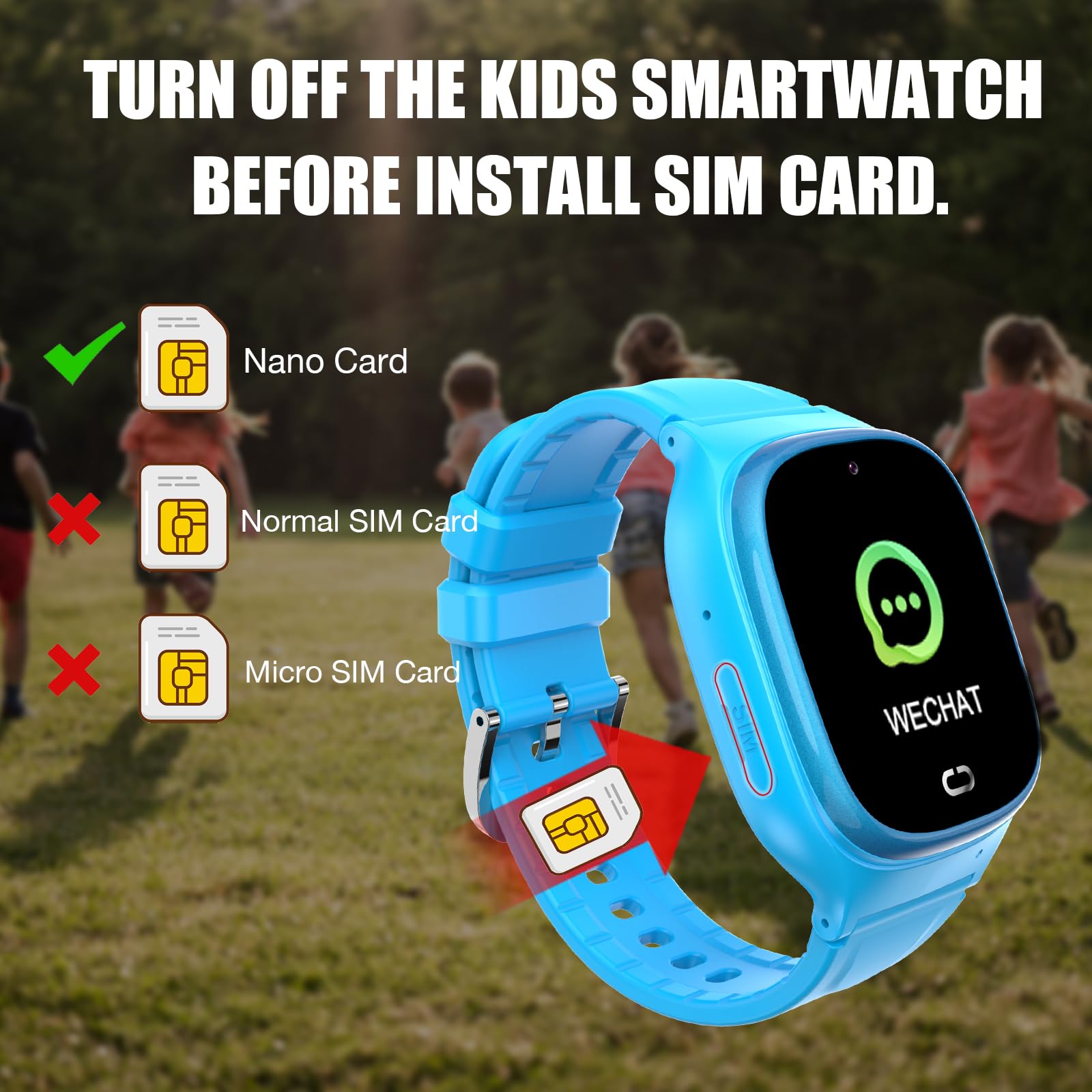 Reloj Inteligente LBS con Cámara SOS, Chat de Voz, Alarma 12 Horas, Tiempo 3-12 - Regalos de Cumpleaños para Niñas (Azul)