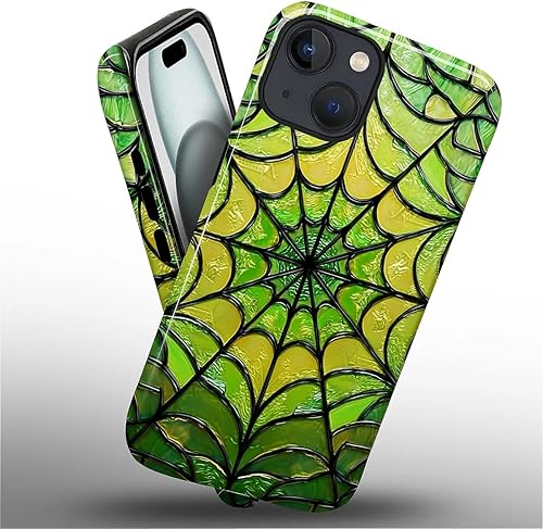 Miniatura 758 de Funda para iPhone 11 Pro Funda, Diseño de Patrón de Mosaico de Vidrio en Tono Verde - Protección Dual Híbrida Silicona + PC Duro Resistente a Golpes