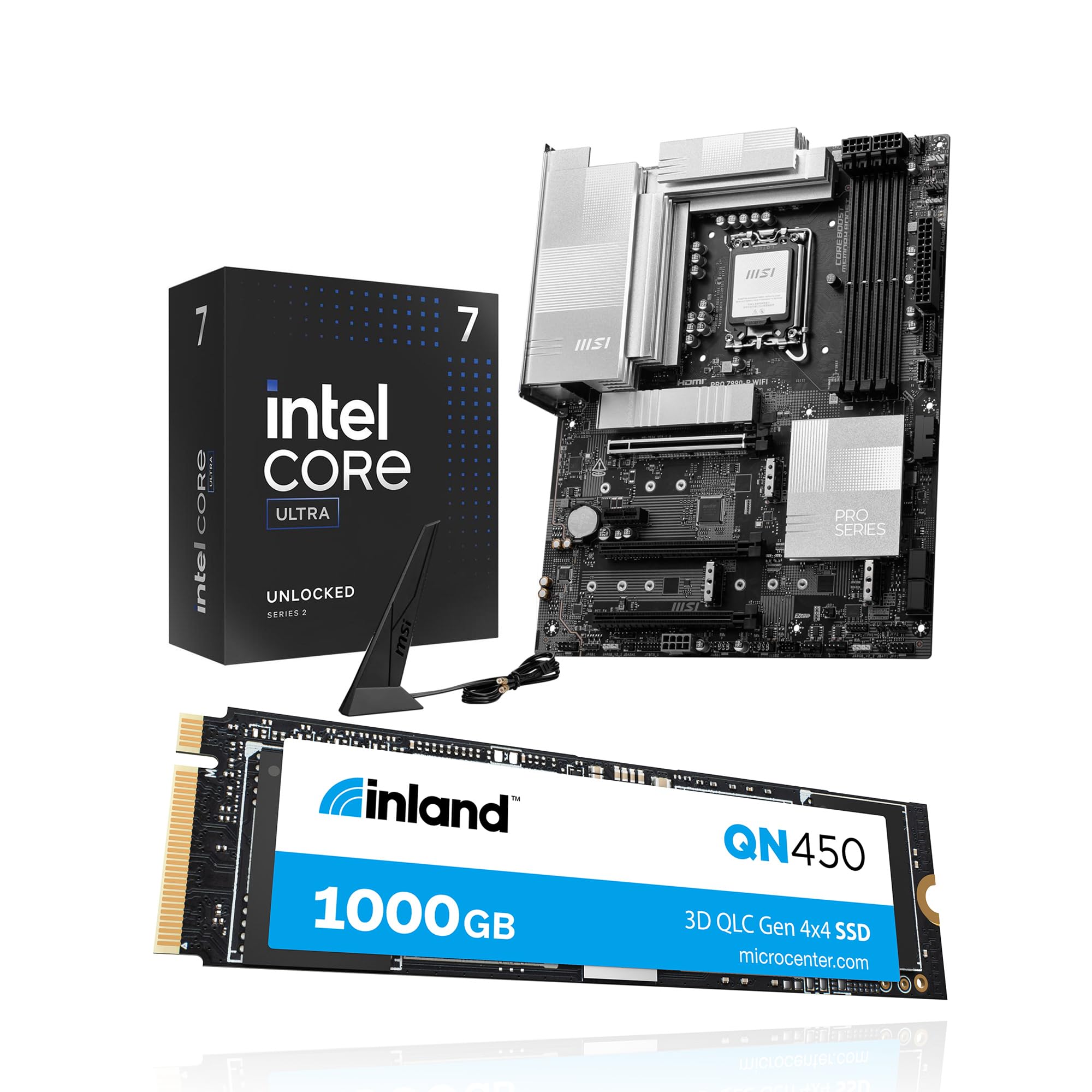 INLAND 3-in-1 Combo: Intel Ultra 7 265K Processor+ Msi Pro Z890-P WiFi 1TB QN450 M.2 2280 SSD