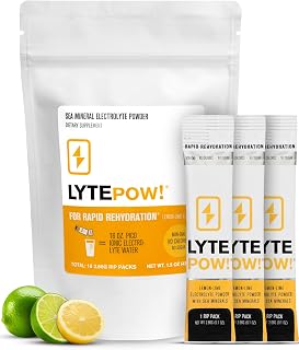 LytePow Electrolytes Powder with Sea Minerals - Lemon-Lime Hydration Supplement - Non-GMO, No Calories, or Sugar - Delicious Keto Replenishment Drink Mix - Perfect for Exercising (16 Single Servings)
