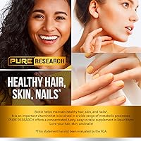 Vista 5 de Gotas líquidas de biotina y colágeno para el crecimiento del cabello, 60,000mcg - Suplemento de biotina y colágeno líquido para hombres y mujeres