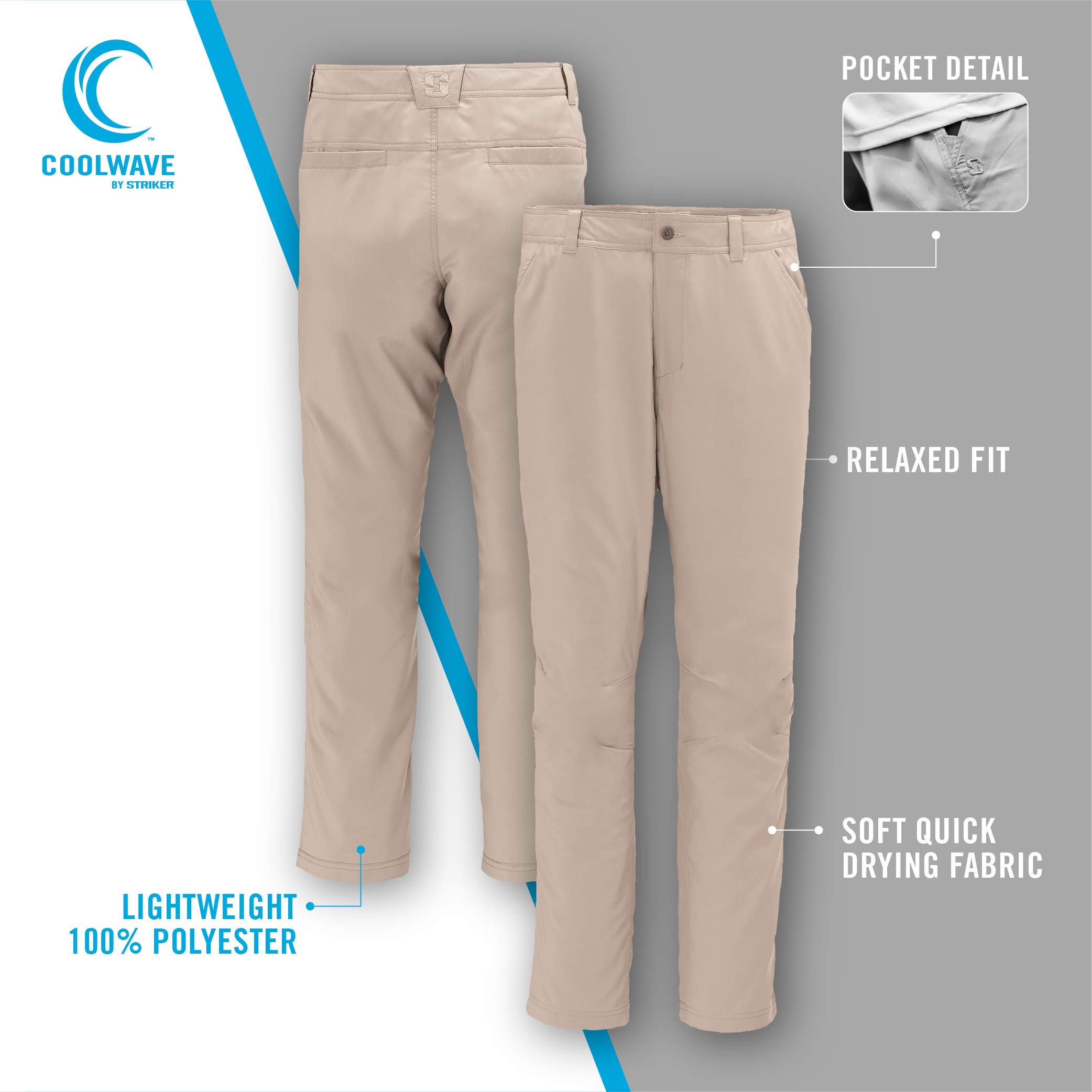 Striker CoolWave X2 Men's Active Pant, Quick-Drying, UPF 50+, Men's Outdoor Apparel, Sand