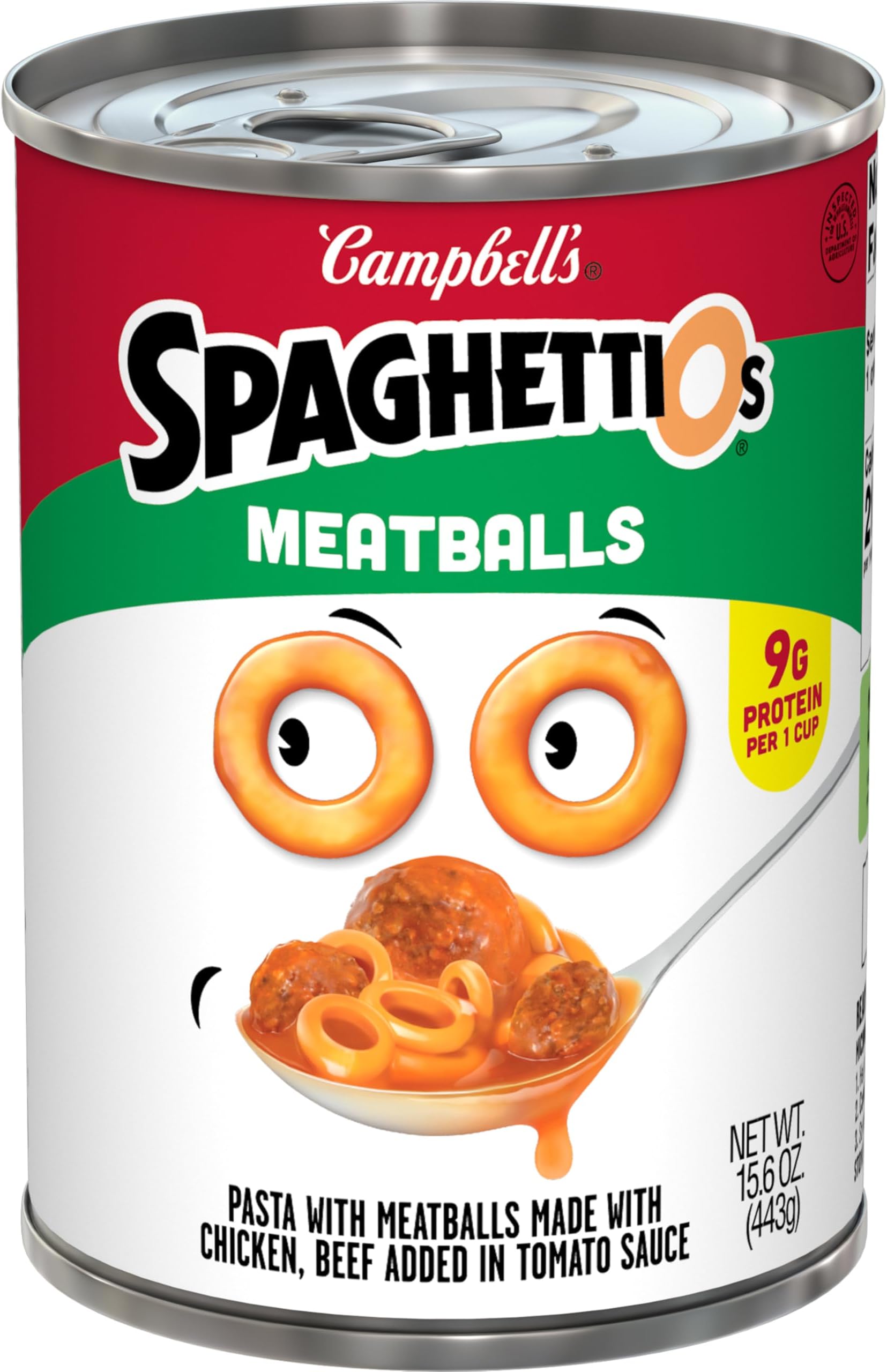 Canned Pasta with Meatballs, 15.6 oz Can