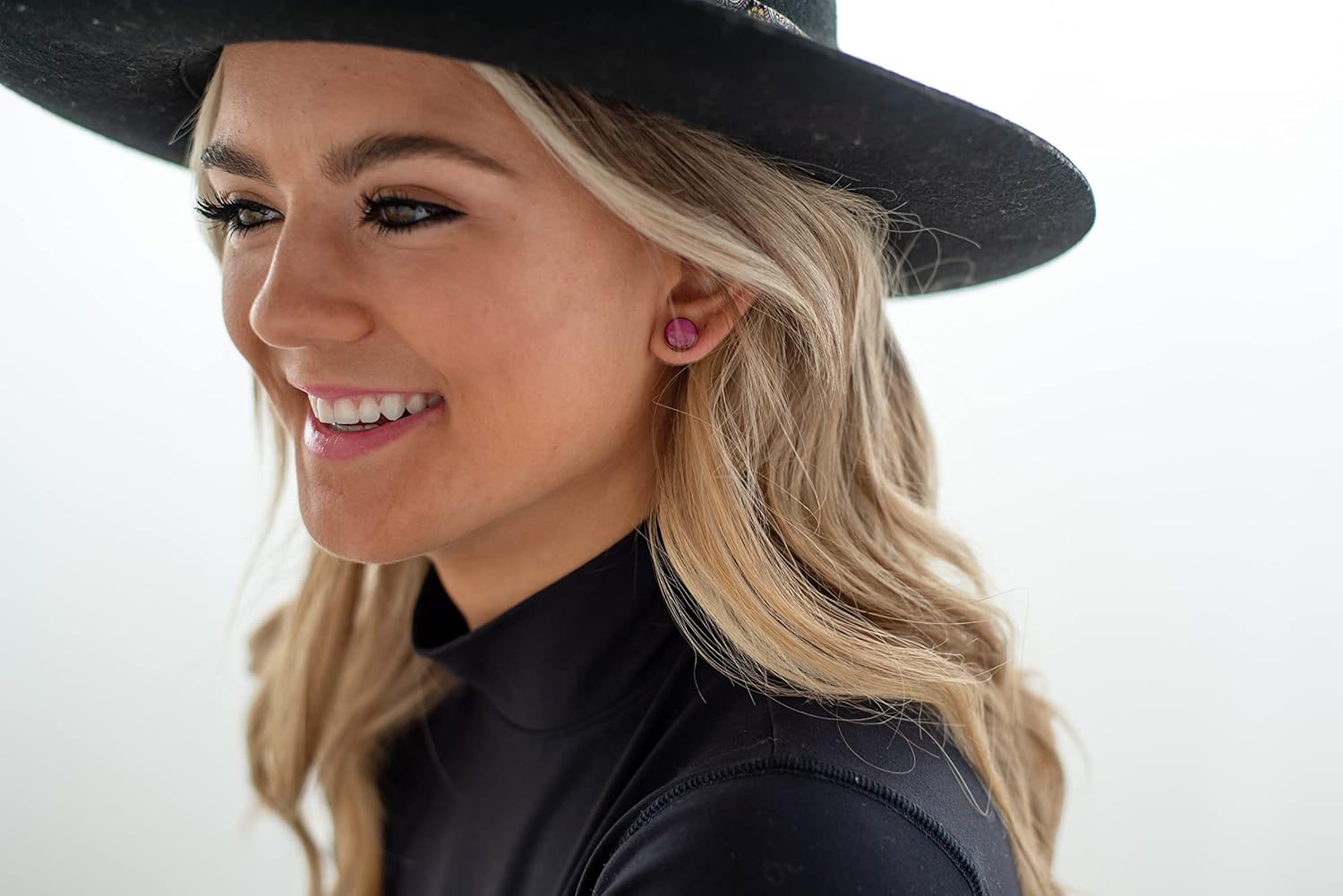 Stud Earrings Set, Burgundy 10 mm Round Studs for Women Girls Men Handmade, Stainless Steel Posts for Sensitive Ears, Lightweight Color Dot earrings by Candi Cove Designs - Image 7