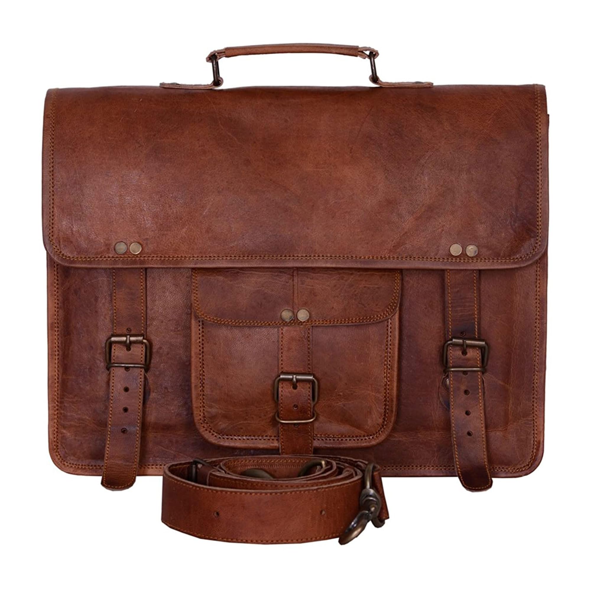 Passion Leather 14 Inch Mens Vintage Look Leather Messenger Briefcase Laptop Satchel Mens Bag (B00FPBI8UI) Amazon Price History, Amazon Price Tracker