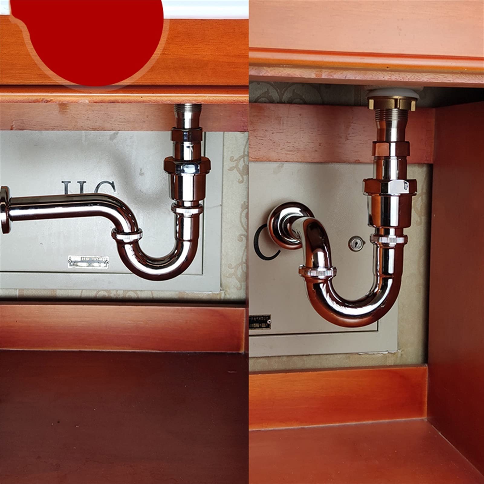 AnSafe Trampa de Botella, Antiolor Antibloqueo Accesorios para fregaderos Ajustable Pared Tubo de desagüe Fácil de Instalar (Color : A)
