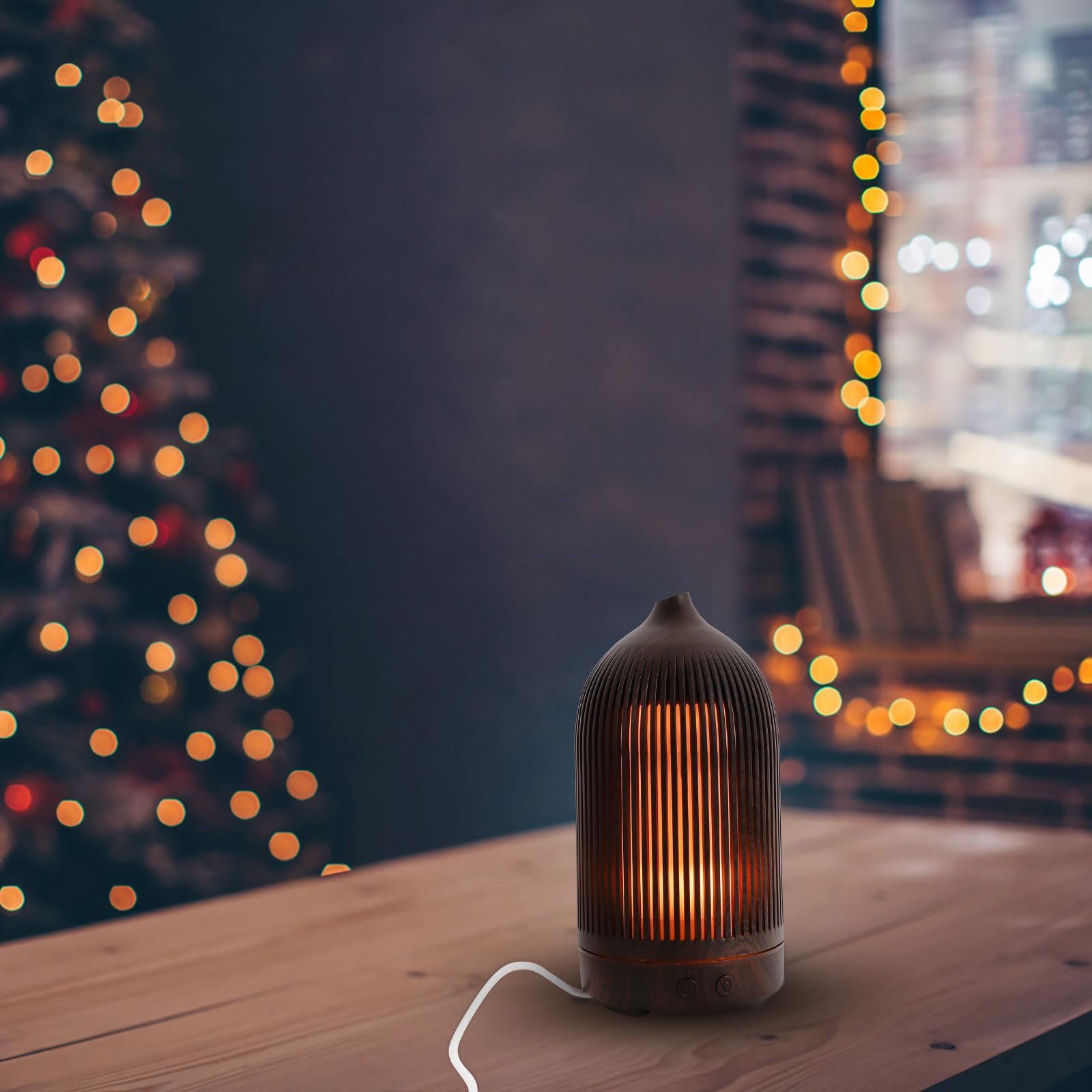 Angoily 1pieza Humidificador de Aire USB Portátil con Difusor de Aroma y Luz Nocturna Ultrasilencioso con Apagado Automático para Hogar Oficina y Coche