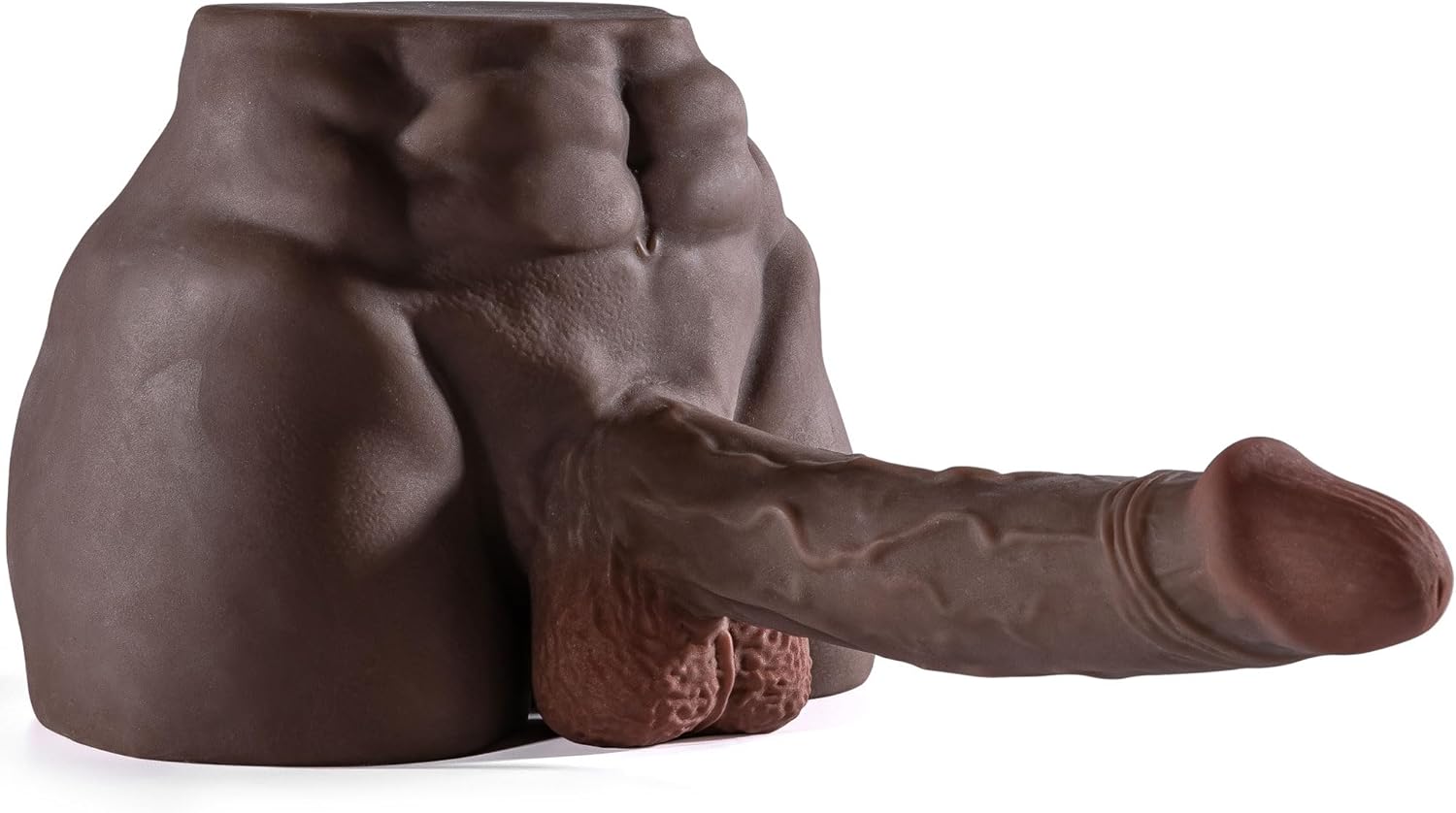 6LB Black Male Sex Doll with Flexible Dildo, Portable Size Realistic Sex Doll 7.2in Huge Cock for Female Masturbation, Tight Anal Butt for Gay Sex Toys, Unisex Masturbator Sex Dolls for Women Men Toy