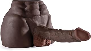 6LB Black Male Sex Doll with Flexible Dildo, Portable Size Realistic Sex Doll 7.2in Huge Cock for Female Masturbation, Tight Anal Butt for Gay Sex Toys, Unisex Masturbator Sex Dolls for Women Men Toy