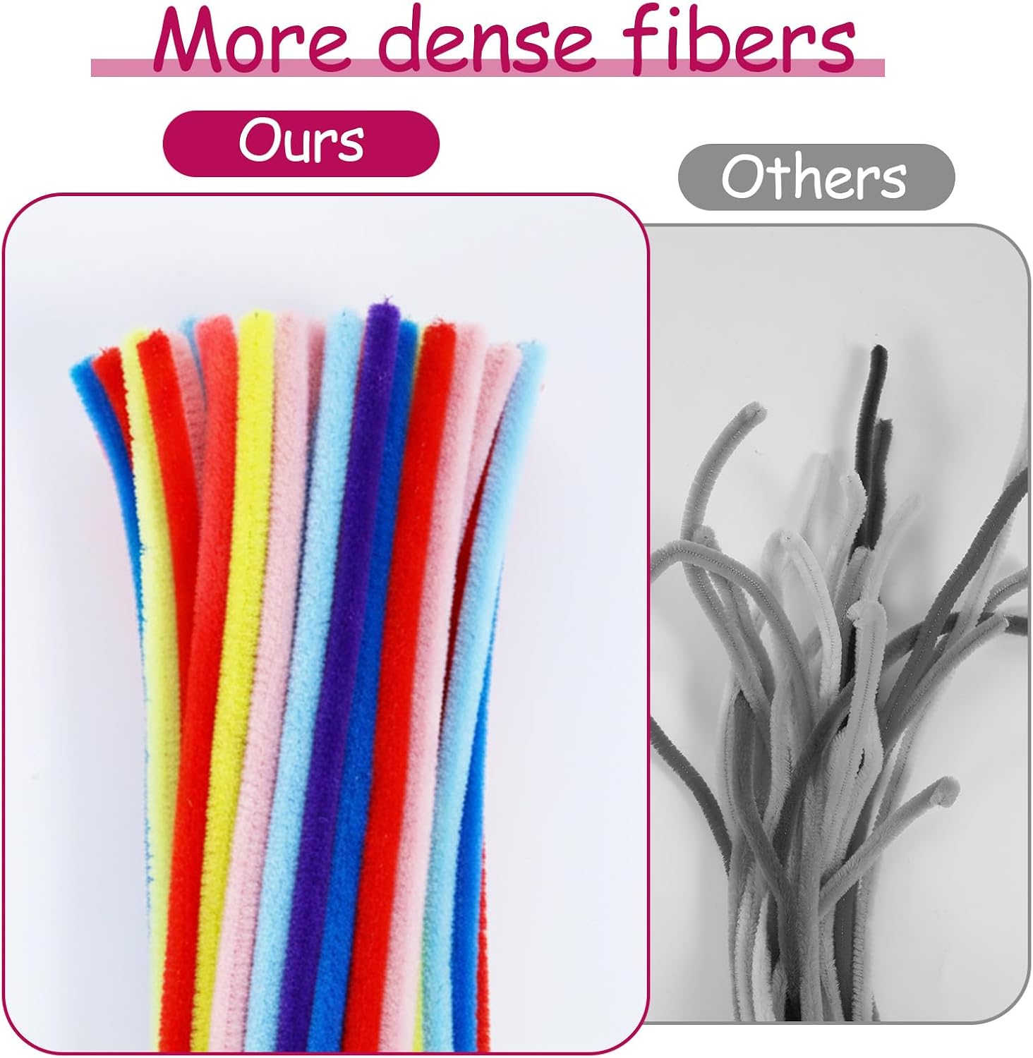 1500 PCS Pipe Cleaners Crafts Bulk Chenille Stems in 10 Vibrant Colors for DIY Arts and Crafts Supplies, Creative Projects, and Holiday Decorations (12inch x 6mm)