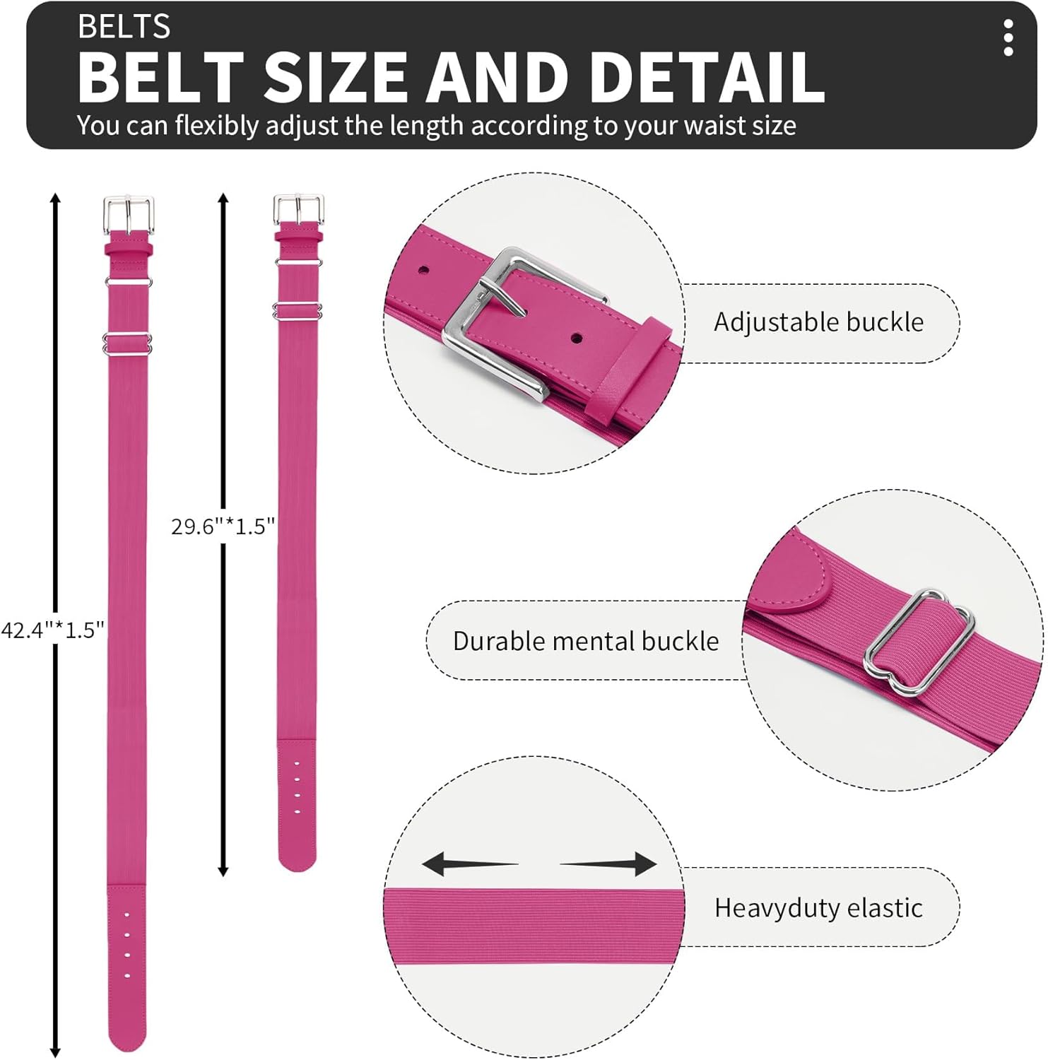 QBK 2-16Y Toddler Baseball Socks And Belt Youth Softball Tee Ball Combo Set for Boy Girl (2 Pairs of Socks & 1 Belt) - Image 5