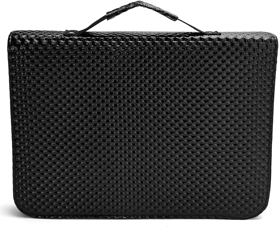Hair Cutting Shear Cases Hairdresser PU Leather Salon Large Capacity Scissors Box Rack Storage Case Barbershop Styling Tool Extra Large Hanging Travel Toiletry Bag for Women and Men (Corrugated)