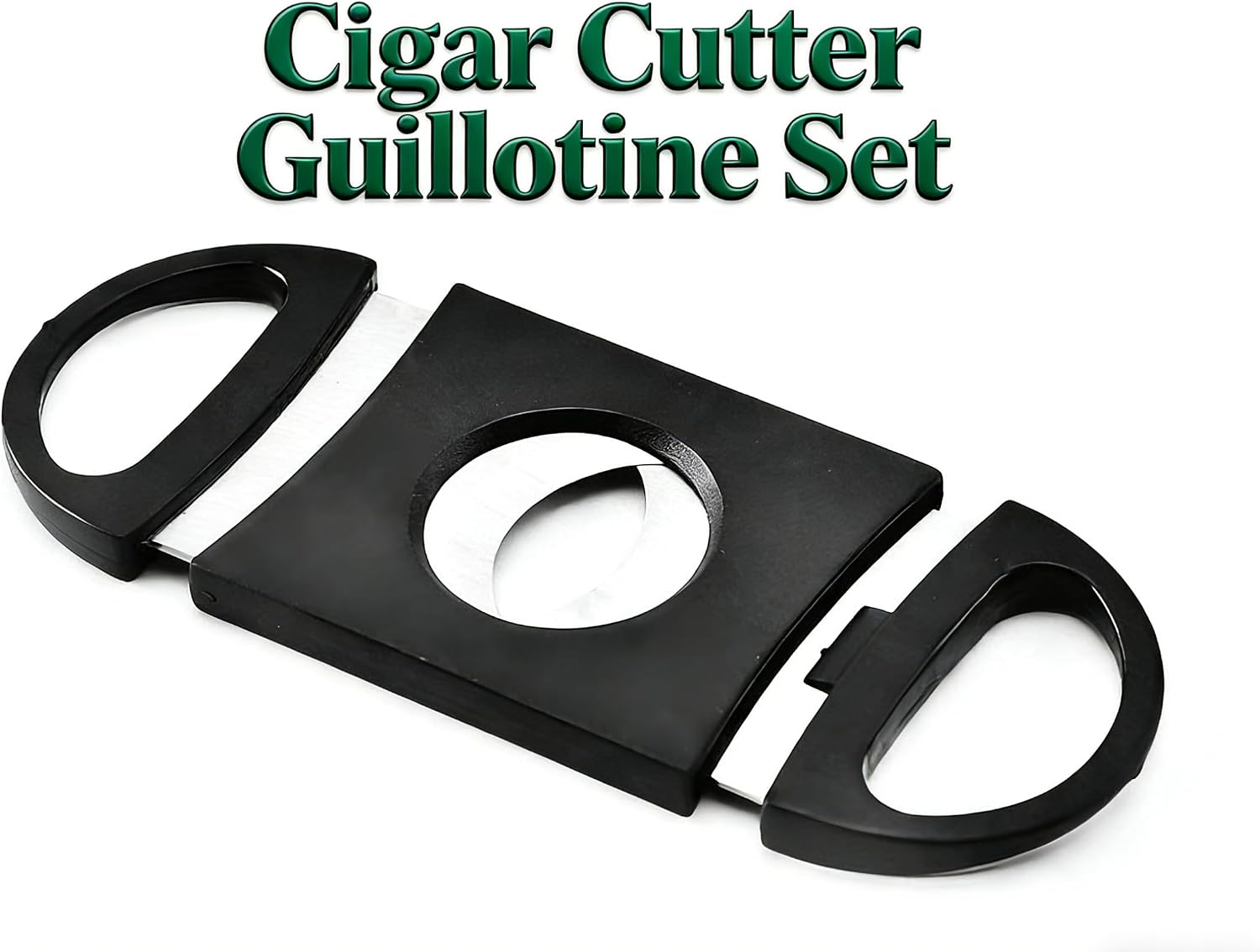 2-Piece Cigar Cutter Set – Plastic & Stainless Steel Guillotine Cutters for Precise Trimming