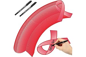 Qilery 100Pcs Red Ribbon Week Cutouts with Pens