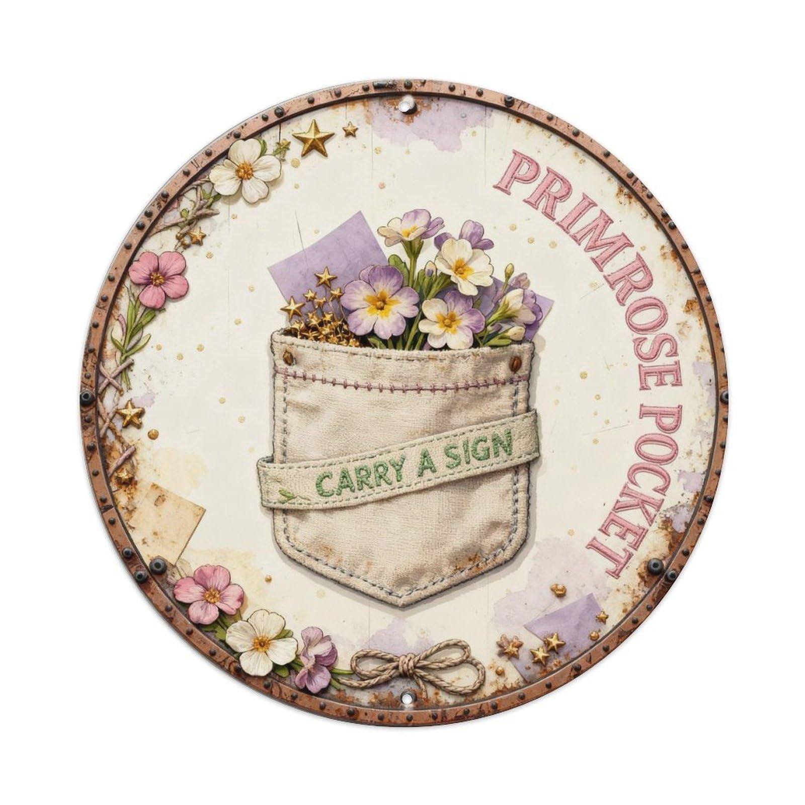 Primrose Pocket Sign Metal Tin Sign Plaque