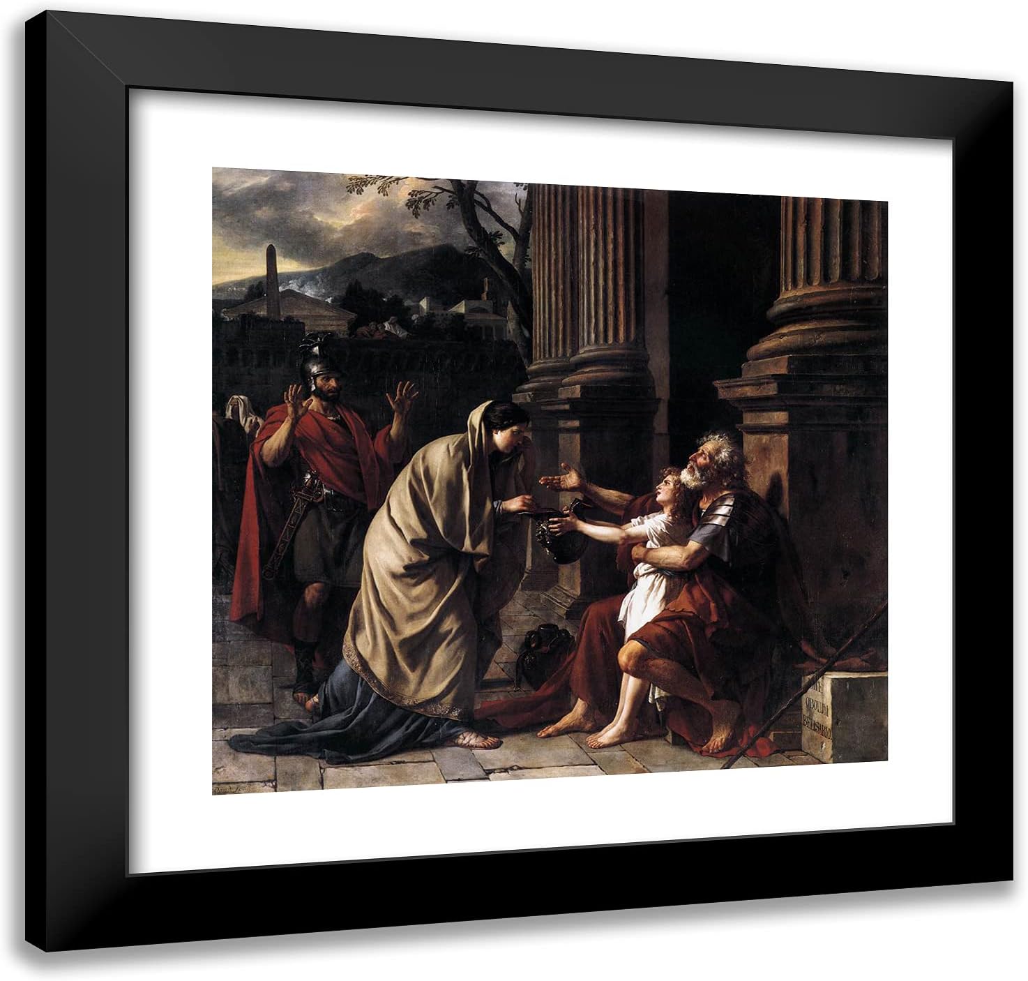 ArtDirect David, Jacques-Louis 21x20 Gold Ornate Framed Art Print with Double Matting Titled: Belisarius Begging for Alms
