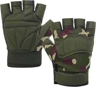 MioCloth Kids Camouflage Tactical Gloves Half Finger Bike Cycling Mittens Anti-Slip Outdoor Sports Workout Gloves for Boys Girls