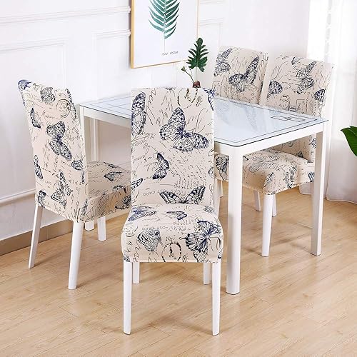 Miniatura 6 de SearchI Paquete de 6 fundas para sillas de comedor (mariposa), fundas para sillas de comedor (mariposa), fundas para banco de comedor tapizadas