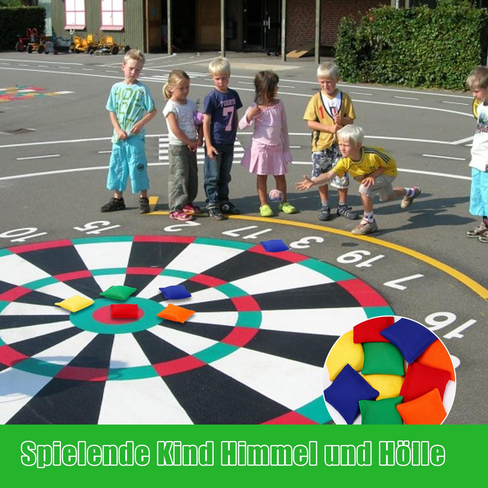 10 Stück Cornhole Säckchen, 6.5 x 6.5cm Cornhole Bean Bag, Nylon Wurfsäckchen, Klein Wurfsack, Bunte Bohnensäckchen, Bean Bag Wurfspiel für Kinder Outdoor Indoor Familie Partyspiele, 5 Farben