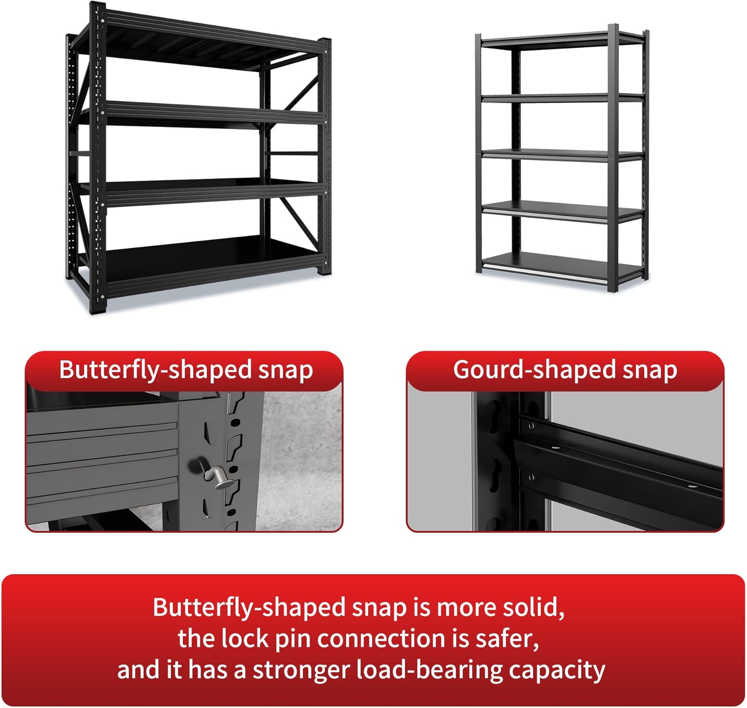 48" W Garage Shelving 3000LBS Garage Shelving Heavy Duty 4-Tier Metal Storage Shelves Adjustable Shelf Unit Storage Rack for Basement Supermarket Warehouse 48" W x 20" D x 78" H Orange-White