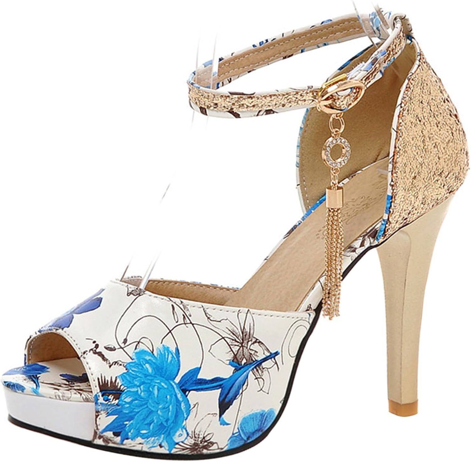 Gicoiz Escarpins Peep Toe Aiguille Cuir Verni Sandales Femmes - Talon 13 Cm - Chaussures Mariée