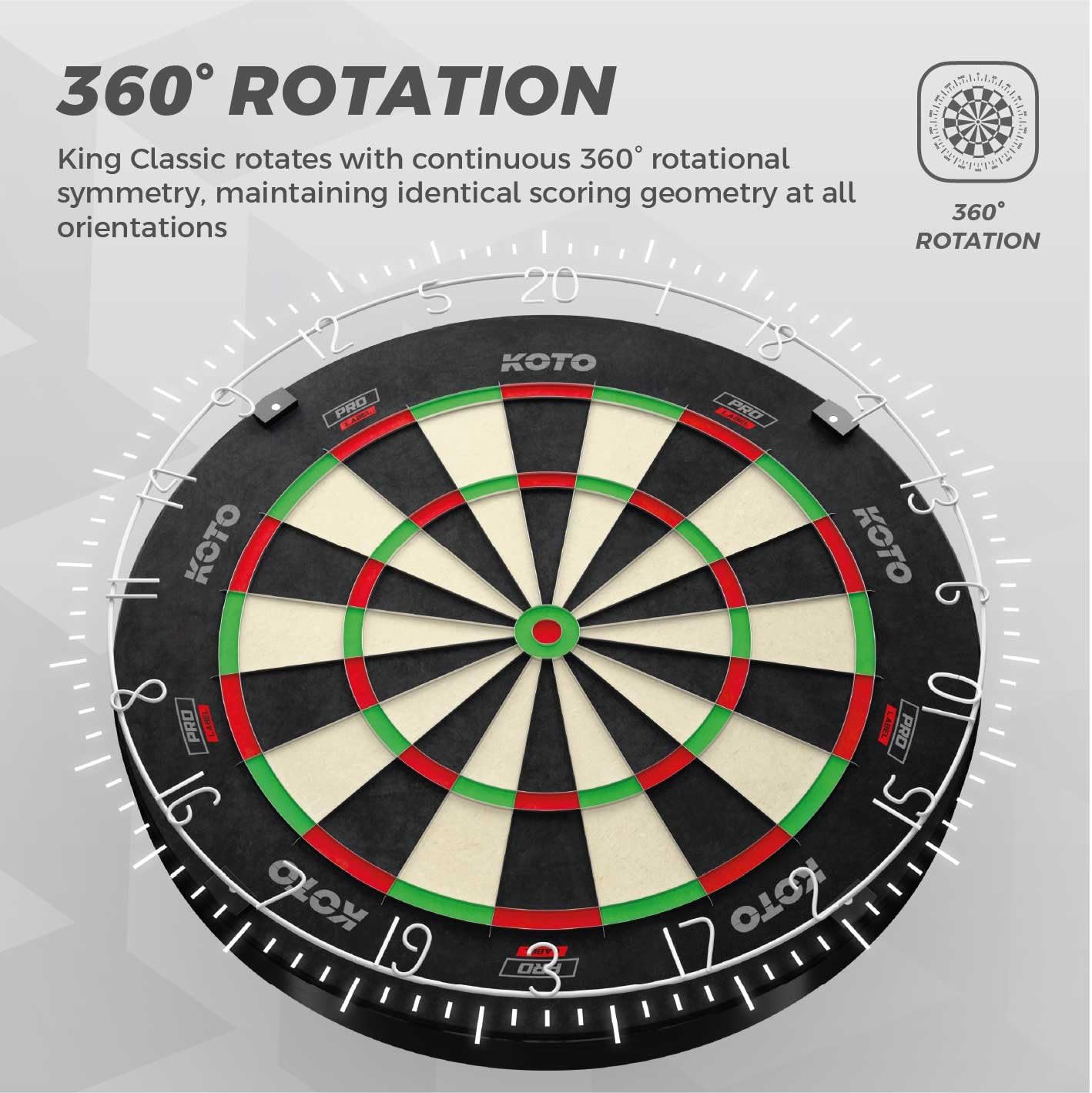 Bersaglio KOTO King Pro, formato ufficiale torneo, cablaggio fine, anello di figure rosse