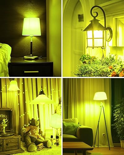 Miniatura 9 de ORALUCE Bombilla amarilla de porche equivalente a 40 vatios, bombillas LED A15 para decoración e iluminación de fiestas de Halloween, Navidad,