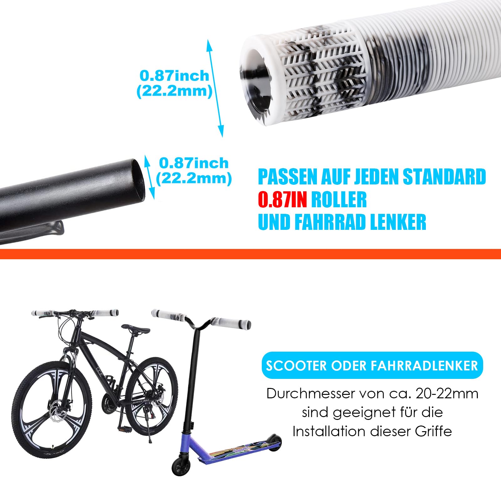 1 paio Manopole per manubrio della bicicletta Gomma TPR