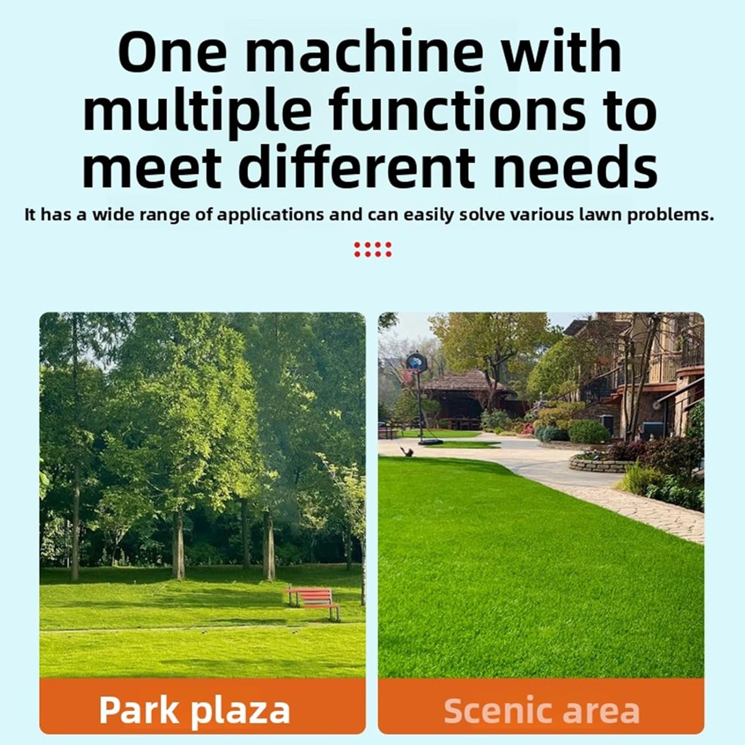 42 Spikes Rolling Lawn Aerator, 3 Adjustable Handle Length Push Aerator Upgraded Heavy Duty Manual Lawn Tool Soil Penetrator Spikes for Garden Patio Yard Compacted Soils