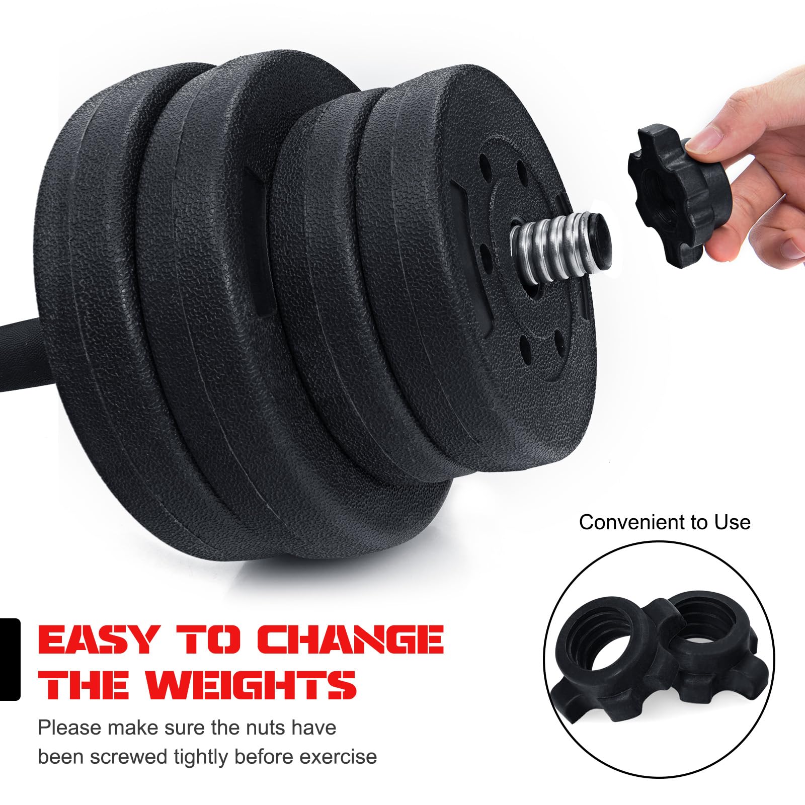 KOMFOTTEU Manubri Palestra 30 kg, Set Pesi Palestra Casa 2 in 1, Manubri Regolabili con Tubo di Collegamento Multifunzione e Professionale per Uomini e Donne, Bilanciere Palestra per Fitness