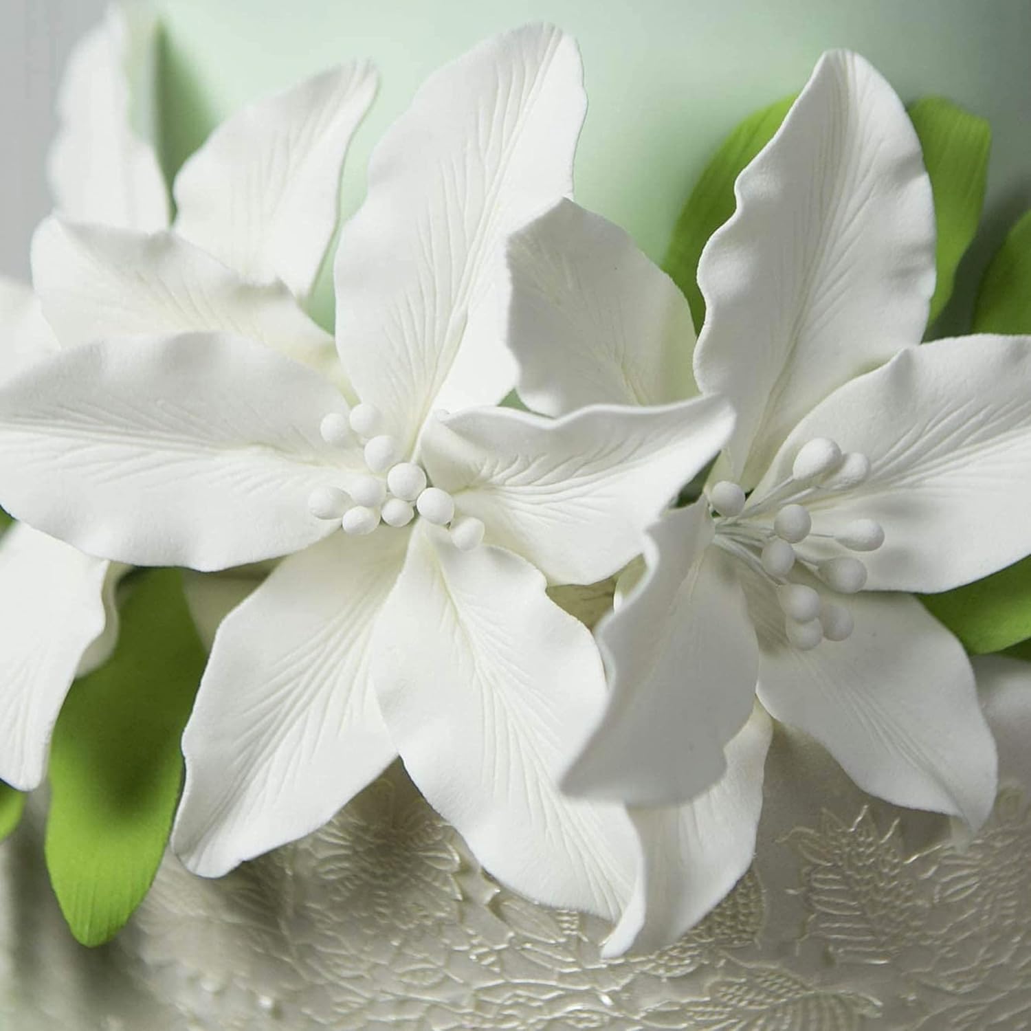 Global Sugar Art Casablanca, Easter Lily Sugar Cake Flowers, White Extra Large 3 Count by Chef Alan Tetreault