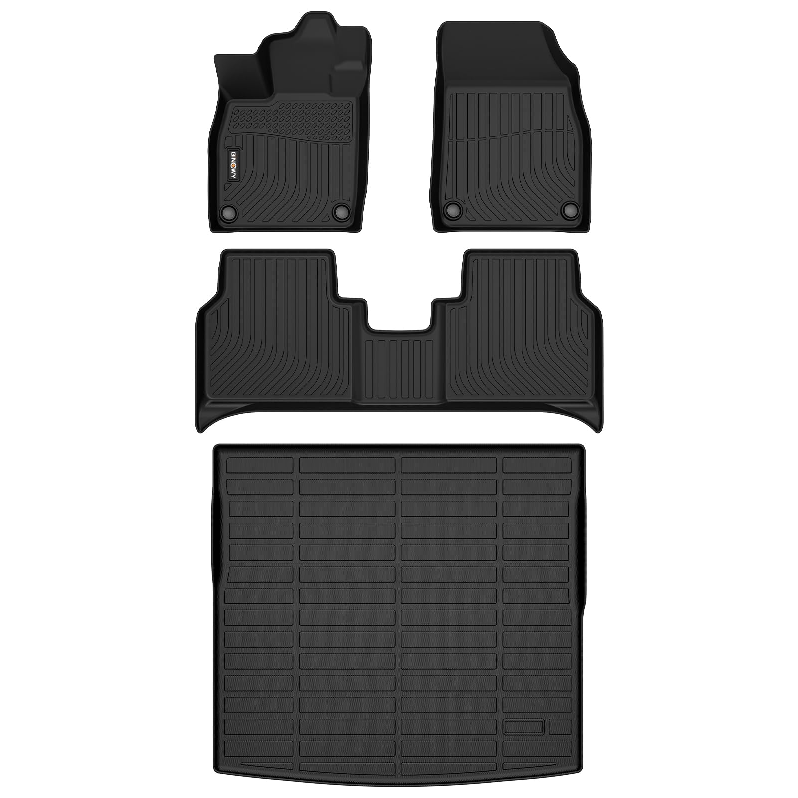 GINOWY-Floor Mats & Cargo Line for Volkswagen VW ID.4 2021-2025丨TPE All Weather Car Floor Mats for VW ID.4 Cargo Mat ID4 Trunk Mat ID4 Accessories