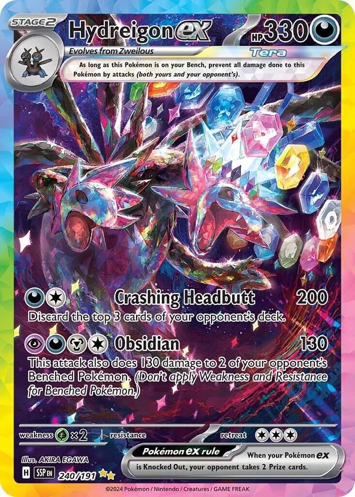 Pokemon - Hydreigon ex 240/191 – Surging Spark – SIR Full Art – Akira Egawa