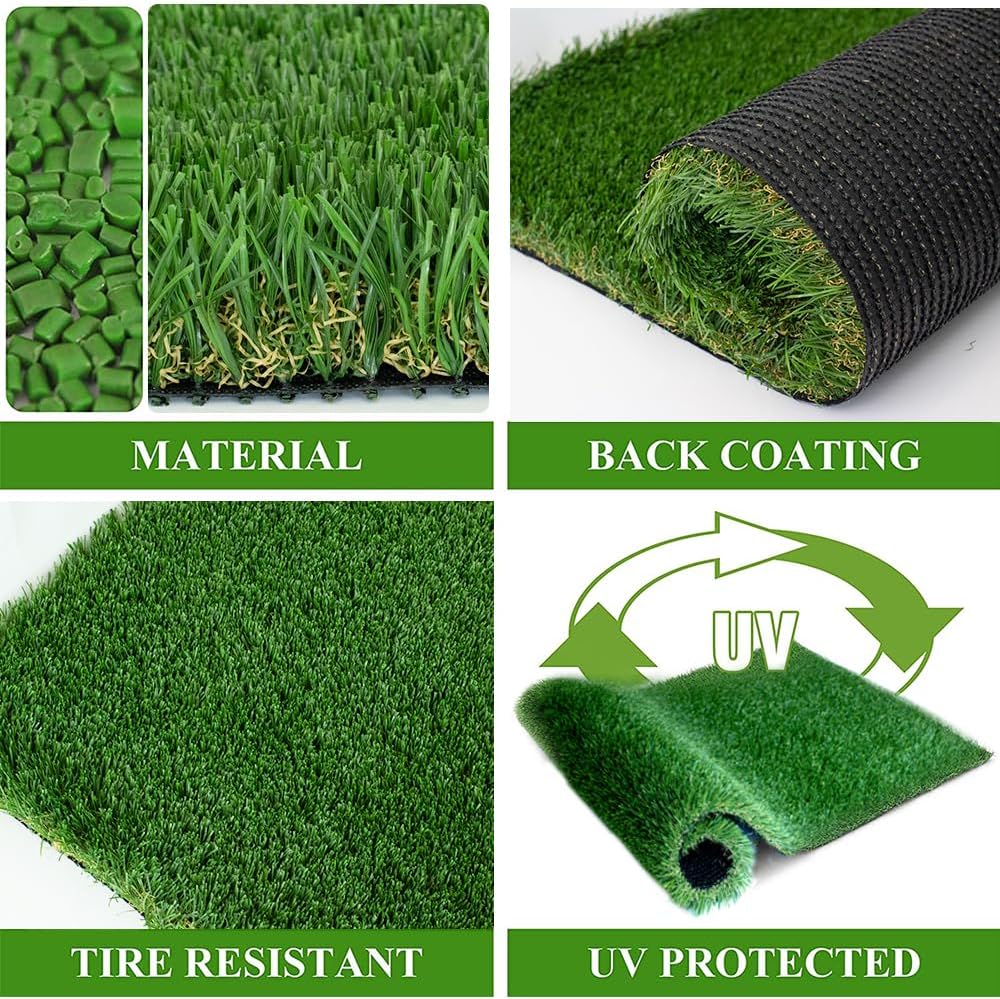 GL Super Thick Artificial Grass Turf Sample 1FTX1FT, 1.77" Indoor Outdoor Garden Lawn Landscape, Durable PU Backing Luxurious Synthetic Grass
