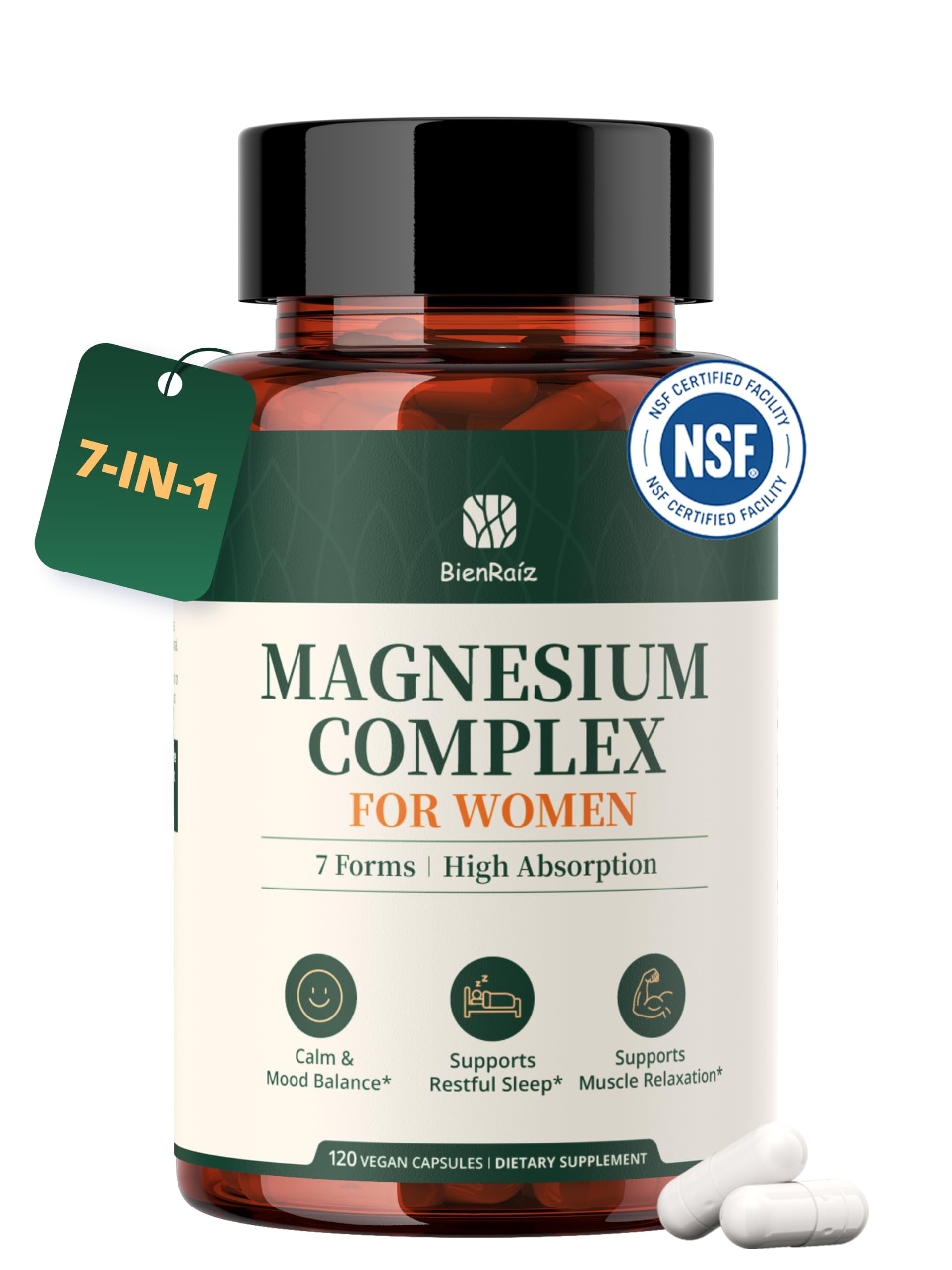 BienRaíz Magnesium Complex for Women - 210mg Elemental Magnesium