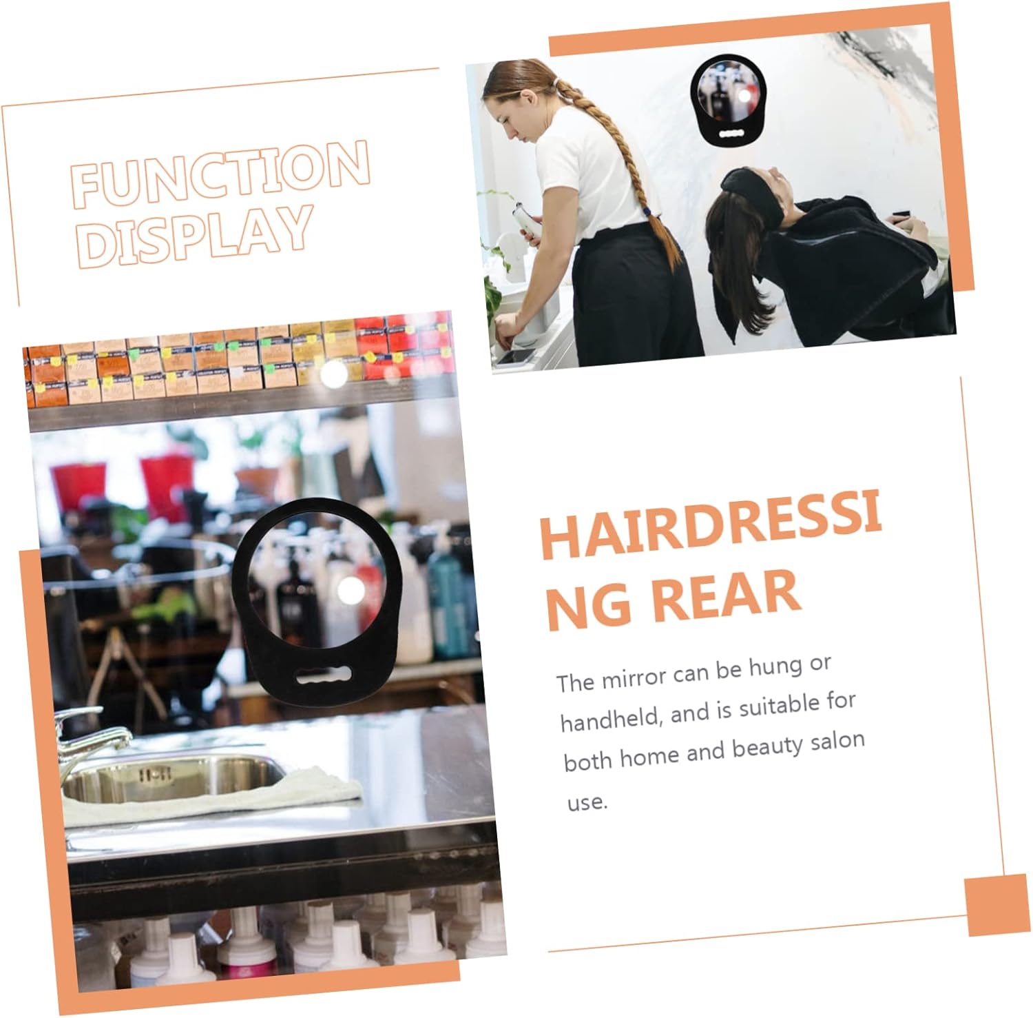 High Density Foam Frame Handheld Beauty Mirror for Hairdressing and Makeup Lightweight and Shatterproof Salon Round Vanity Mirror for Professional Stylists