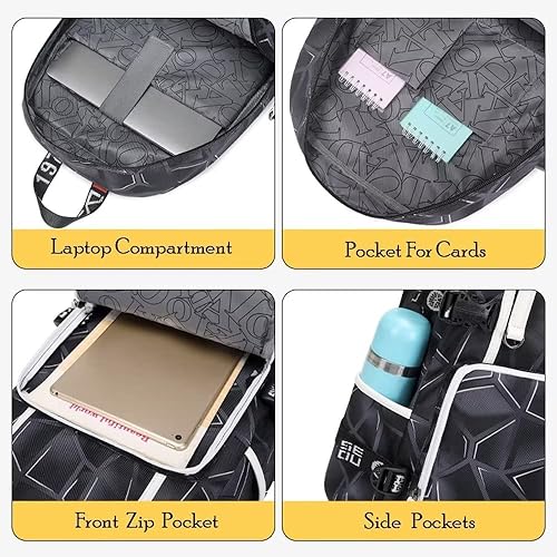 Miniatura 5 de Jugador de fútbol LM individualizado láser mecánico portátil multifunción mochila viaje Daypack fans bolsa, Línea Gris - 4, Mochilas Daypack