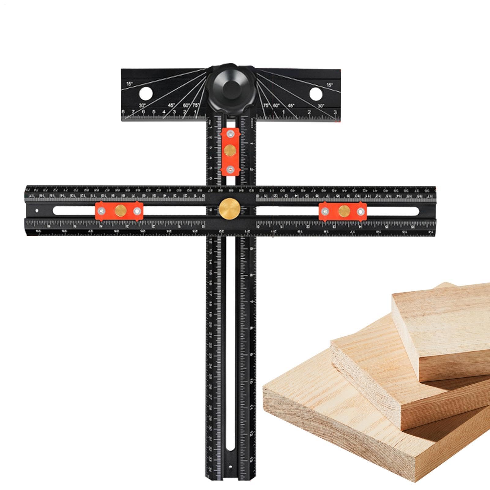 Strumento di posizionamento a forma di T per la perforazione del legno, per falegnami, falegnami, proprietari di case, armadi, ufficio, casa, cucina, bagno