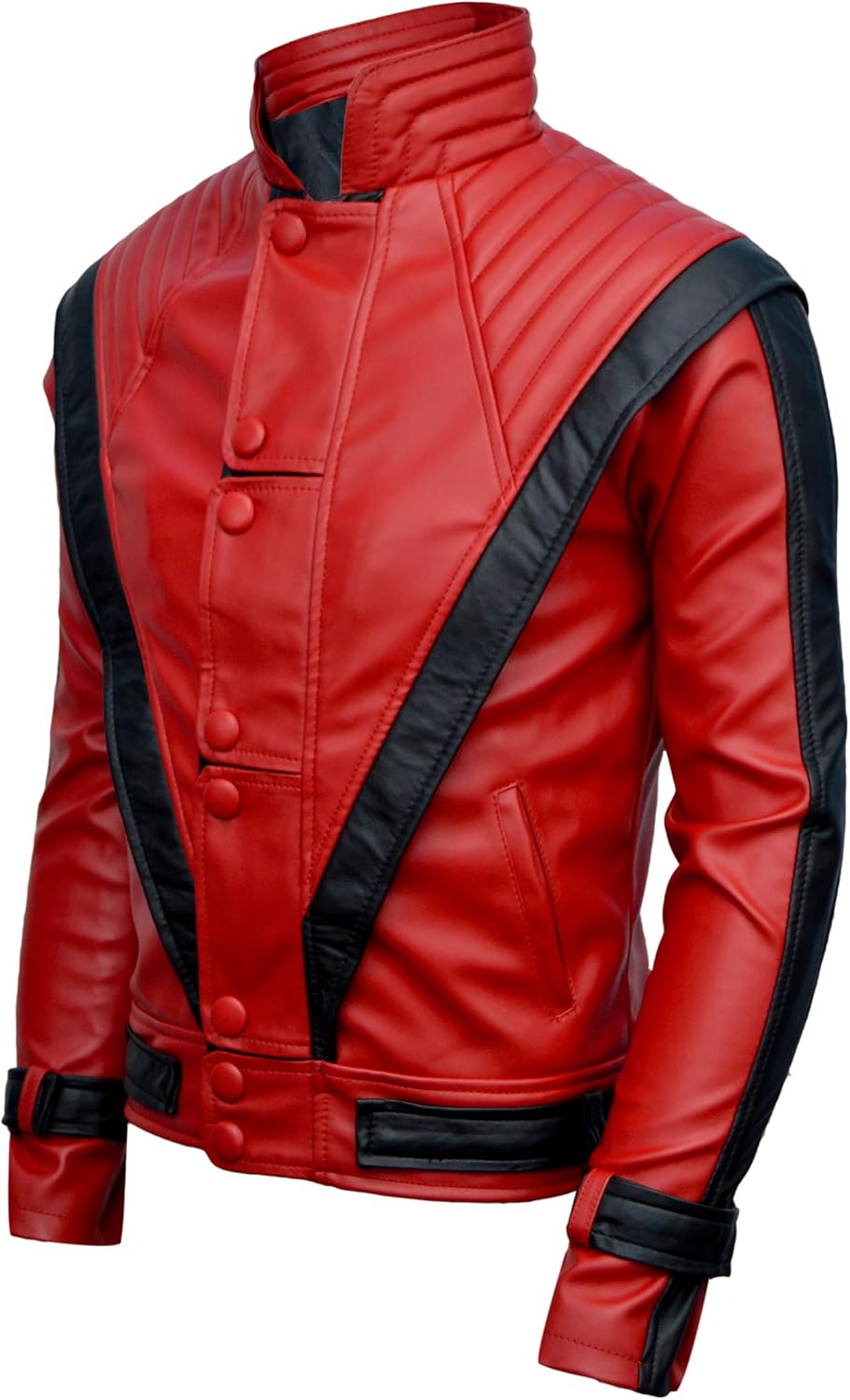 Party&Dance wear - Red & Black leather Jacket - FAUX Leather - Singer Cosplay