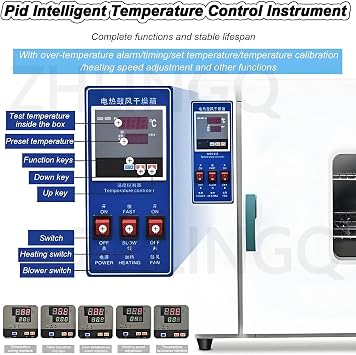 Lab Forced Air Convection Drying Oven, Constant Temperature Blast Drying Oven Digital Lab Thermostatic Electric Incubator Box, Intelligent Temperature Control 50C~280C,StainlessSteelLiner-71L