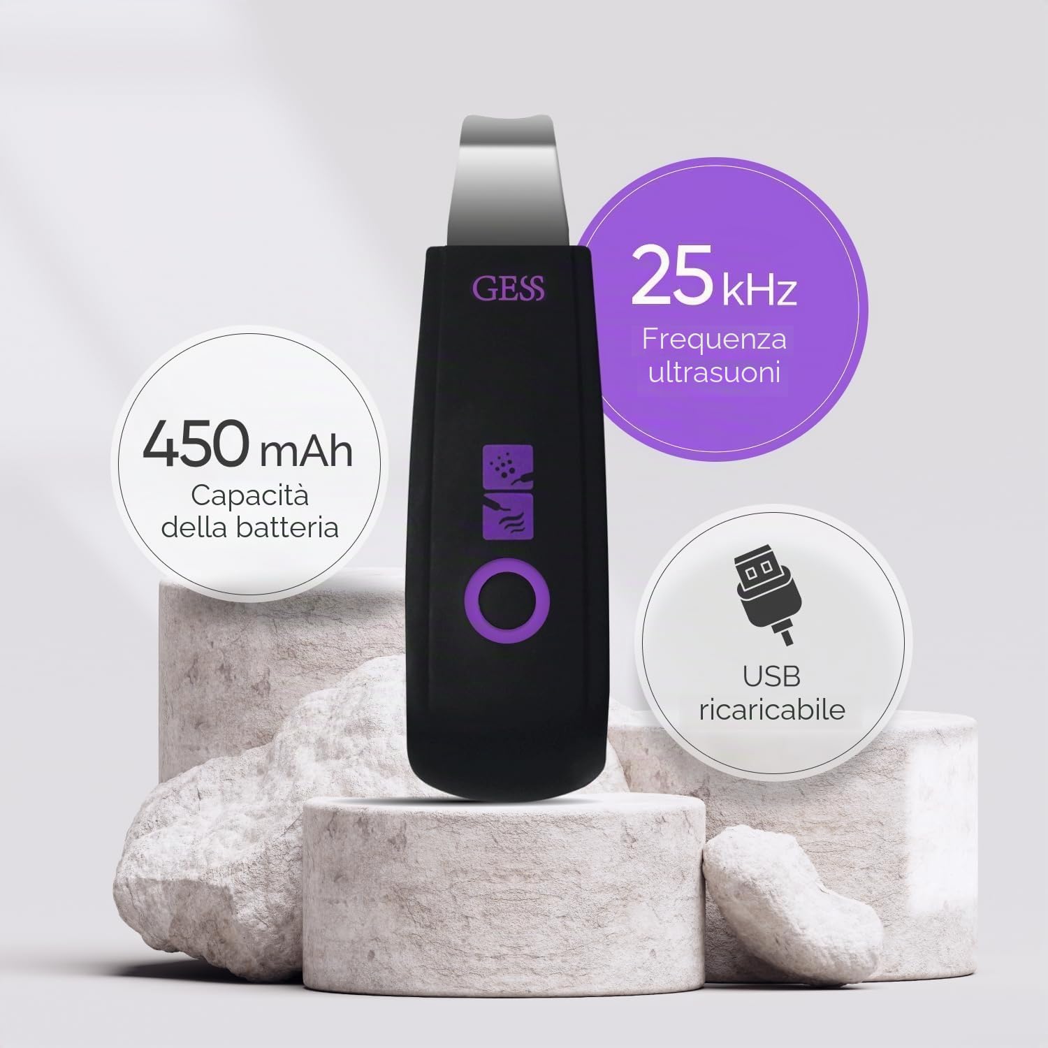 Scrub Viso Idratante Ultrasuoni portatile USB portatile ad ultrasuoni Scrubber. Pulizia della macchina. attrezzature professionali SPA GESS YOU