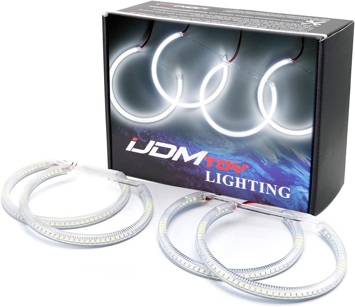 kit de iluminación iJDMTOY 7000K Xenon White 264-SMD LED Angel Eyes Halo Ring compatible con BMW E36 E46 3 Series E39 5 Series E38 7 Series (SOLO ajuste de ajuste de xenón)