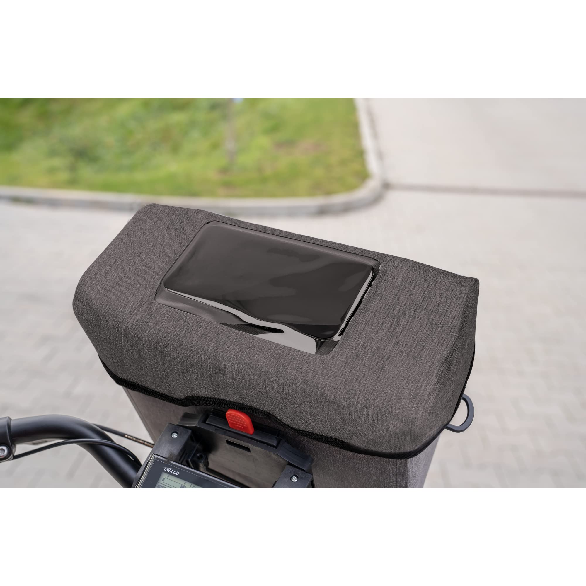 Fischer Borsa per manubrio Plus Cita, borsa per bicicletta, impermeabile, grigio, volume 7 litri