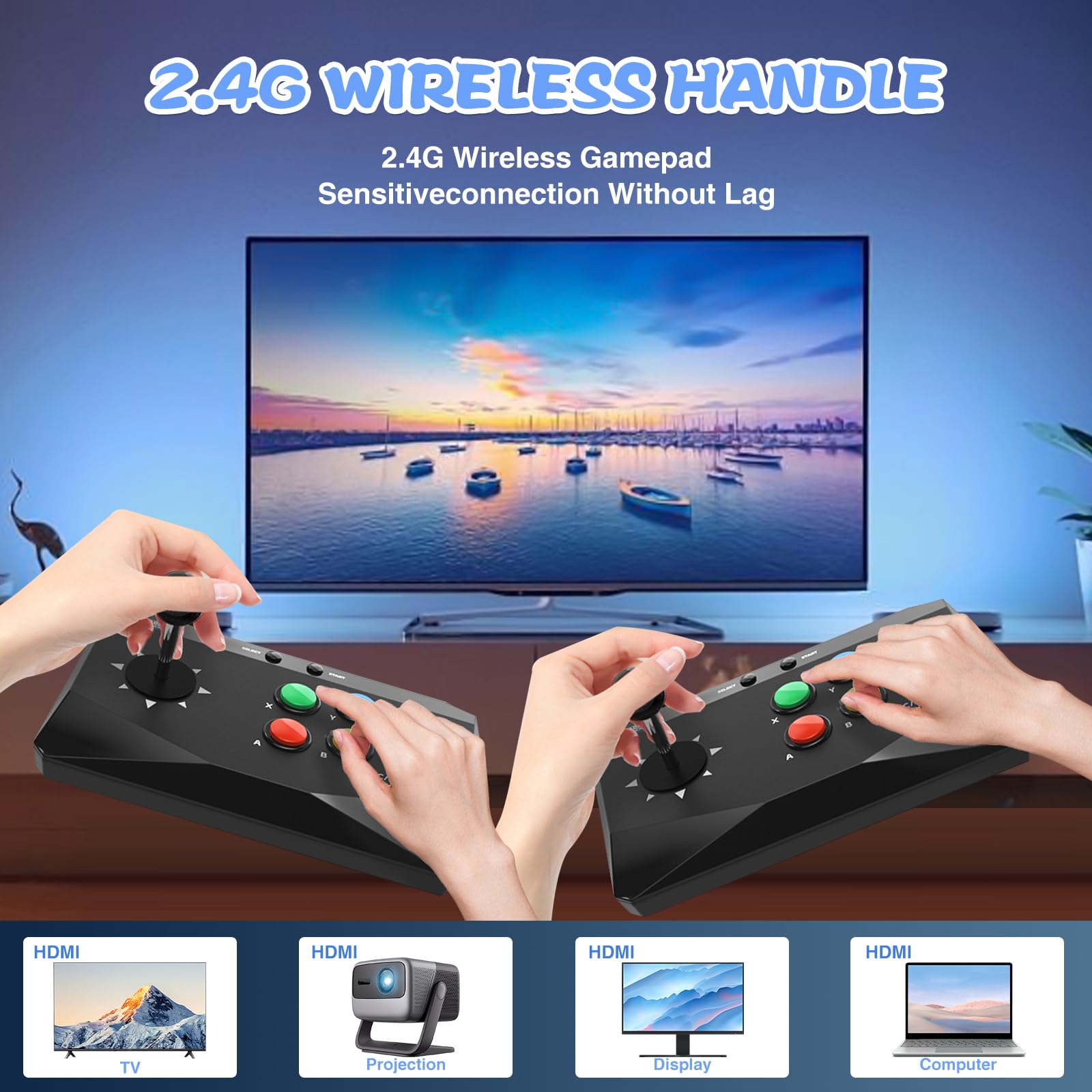 Retro Spielekonsole Mit 10000+ Games - Kabellos Für TV & PC