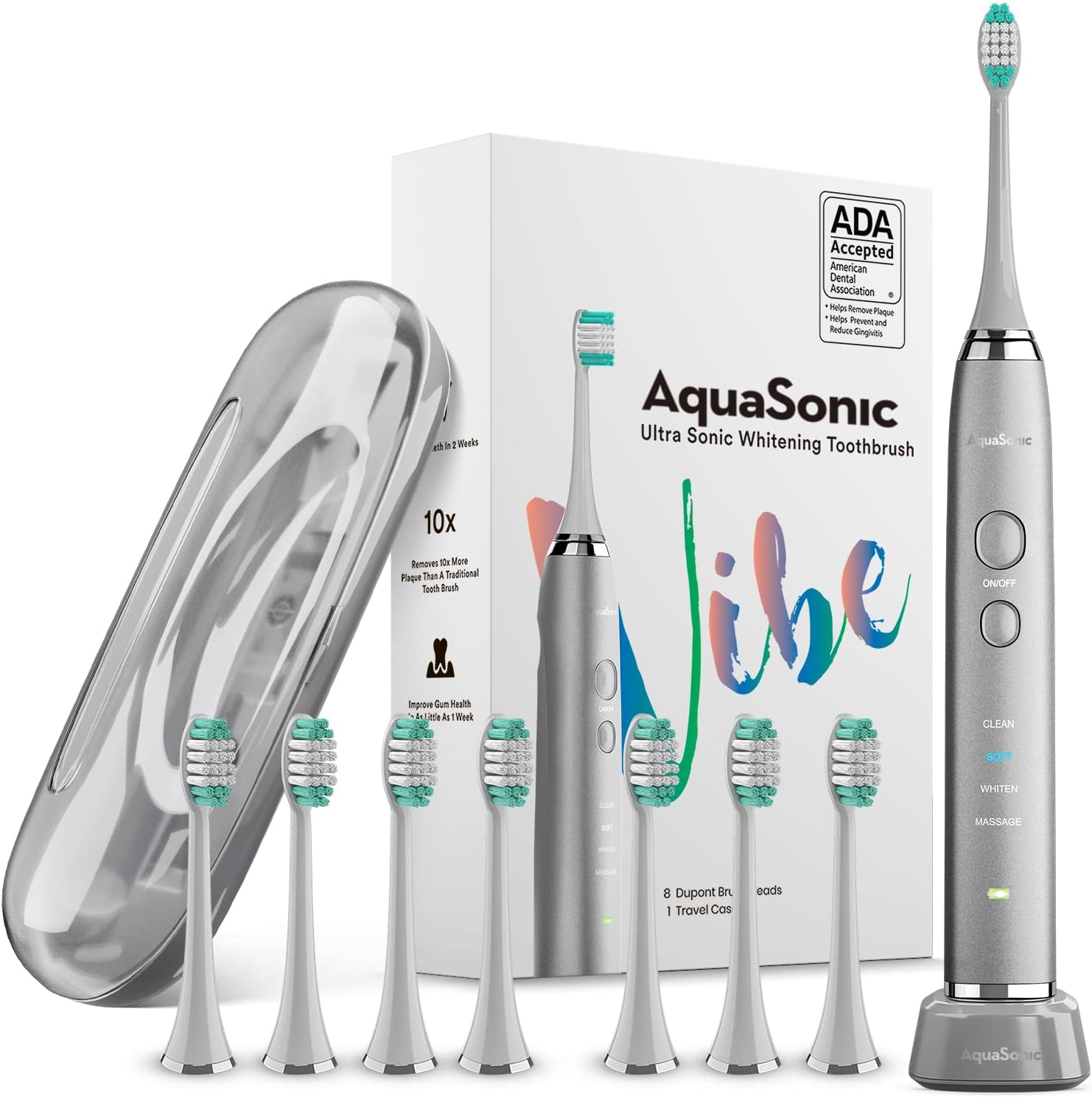 AquaSonic VIBE series Ultra Whitening Electric Toothbrush 8 DuPont