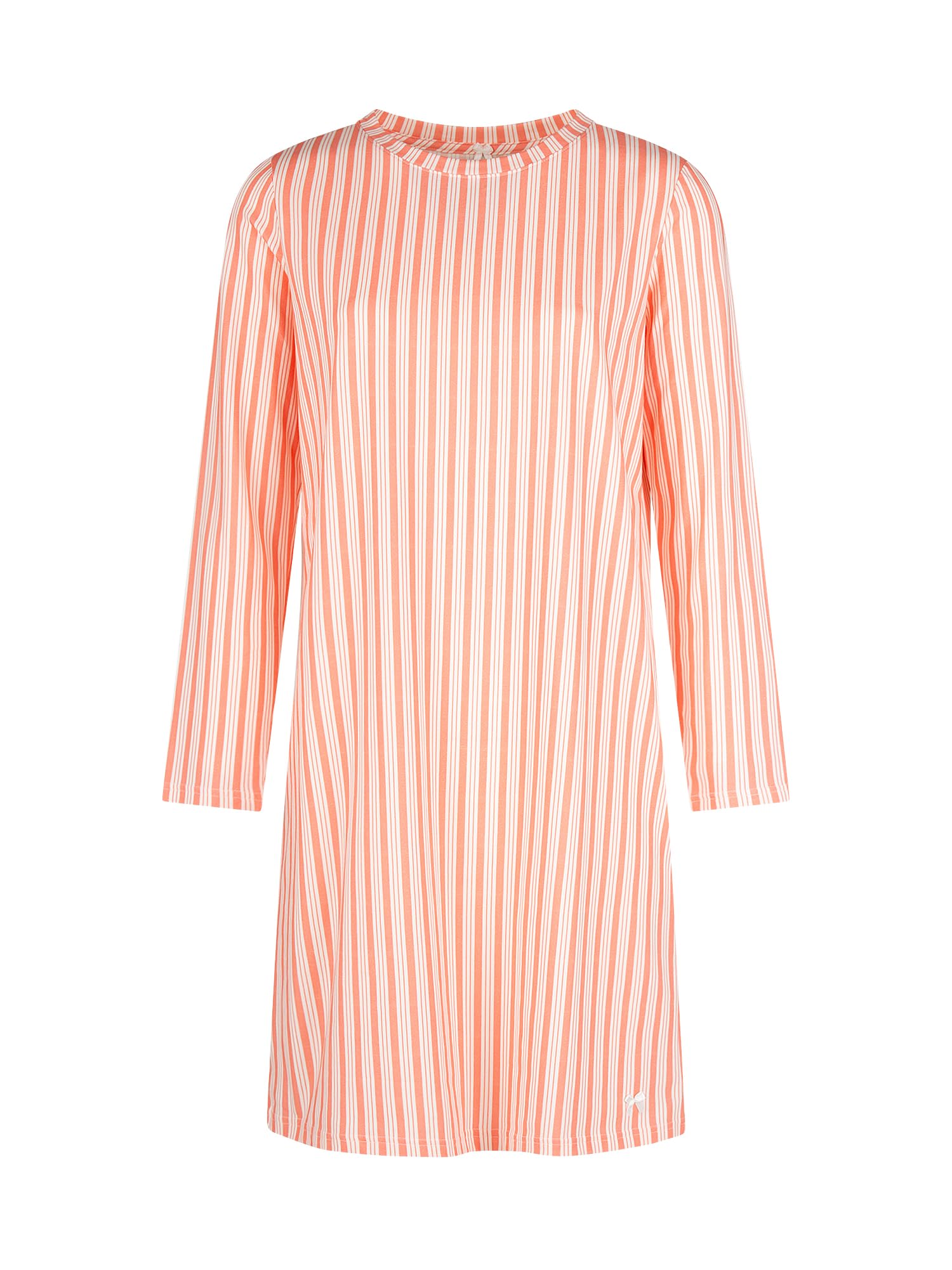 Short Stories Camicia da Notte da Donna, a Maniche Lunghe, Arancione a Righe, in Cotone, Morbida e Traspirante, per Notti accoglienti