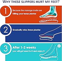 Vista 5 de BYRIVER - Pantuflas de masaje de pies p/usar debajo del escritorio, reposapiés, acupresión, alivio del estrés, dolor de la fascitis plantar