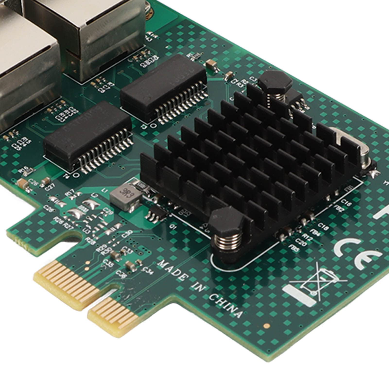 Zunate Scheda Ethernet PCIE X1, Adattatore per Scheda di Rete Ethernet con velocità di Trasmissione 10/100/1000 Mbps Porta RJ45 Gigabit Dual NIC per Operativo Server