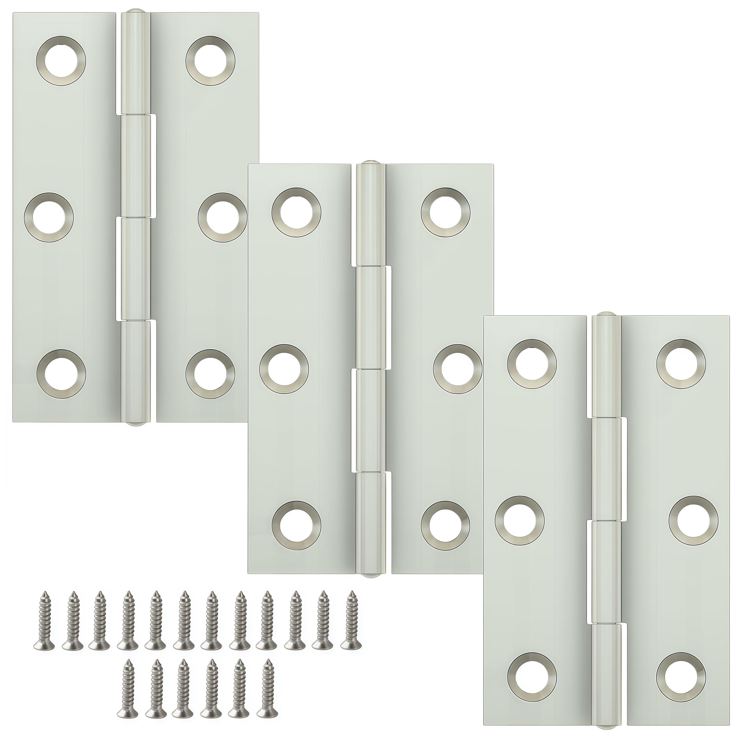 Vbnexyr Regular Door Hinges 3 Pack Stainless Steel Folding Hinges For Cabinets Casement Hinges And Door/Window Hardware With Screws 55 * 33 * 1.0Mm [Steel Core]