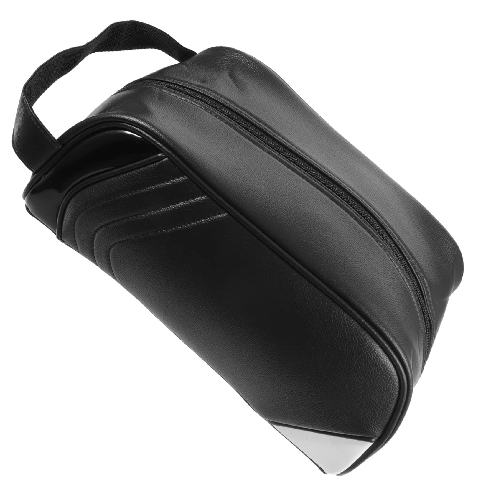 Borsa per Scarpe da Viaggio in Cuoio Nero, Portatile e Pieghevole, Cerniera, Protezione Antiusura, per Valigia e Riporre le Scarpe
